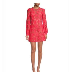 Michael Kors Palm Beach Lace Mini Dress Size 8 Sangria